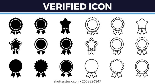 Check mark set of web icons in line style. Approve icons for web and mobile app. Approve, check marks, ticks, inspector, quality check, approved icons and more. Vector illustration