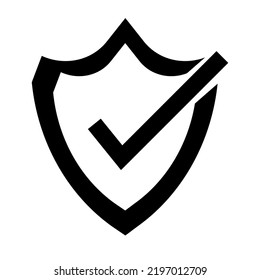 Check mark and shield icon. Anti virus icon. Vector.
