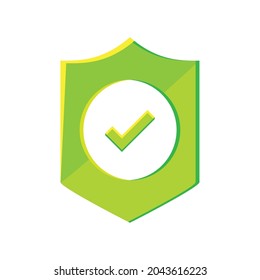 check mark in shield icon isolated