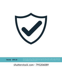 Check Mark Shield Icon Vector Logo Template Illustration Design. Vector EPS 10.