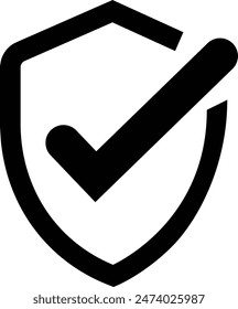 Check Mark shield icons design template, Symbol of security, safety, agreement, Data privacy protection vector, antivirus. shields logotypes with check mark, isolated on transparent background,