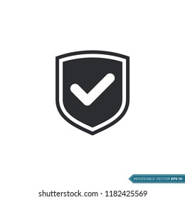 check mark shield pictogram icon logo template Illustration Design