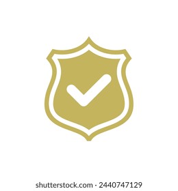 Check Mark Shield Pictogram Icon Logo Template Illustration Design