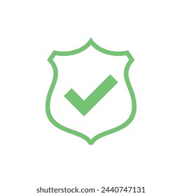 Marca de verificación Escudo Pictograma Icono Logo Plantilla Diseño de ilustración