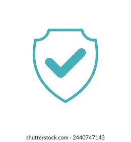 Check Mark Shield Pictogram Icon Logo Template Illustration Design