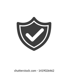 Check mark Shield Rescue Safety Icon vector Template