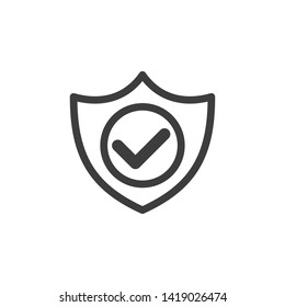 Check mark Shield Rescue Safety Icon vector Template