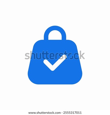 check mark shopping bag icon sign vector