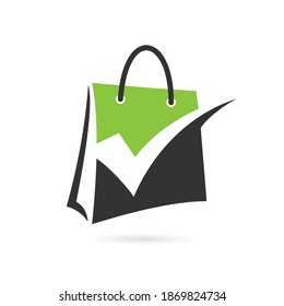 check mark shopping bag logo