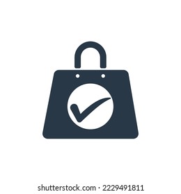 Marque el logotipo de la bolsa de la compra. Icono de bolsa de compras para el logotipo de negocios de tienda en línea.