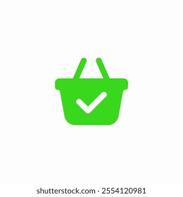 check mark shopping basket icon sign vector