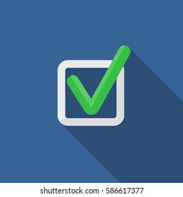 check mark sign box blue