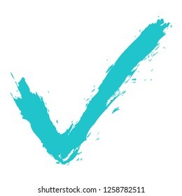 Check mark sign created paint brushstroke. This design graphic element is saved as a vector illustration in the EPS file format