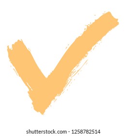 Check mark sign created paint brushstroke. This design graphic element is saved as a vector illustration in the EPS file format