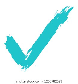 Check mark sign created paint brushstroke. This design graphic element is saved as a vector illustration in the EPS file format