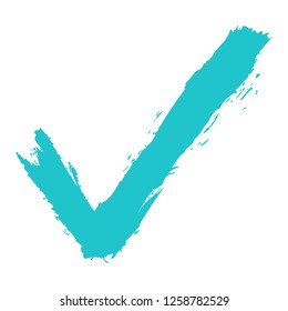 Check mark sign created paint brushstroke. This design graphic element is saved as a vector illustration in the EPS file format