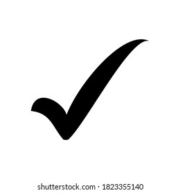 check mark sign drawn hand isolated on white background. vector illustration