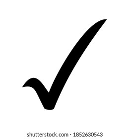 check mark sign hand drawn isolated on white background. vector illustration