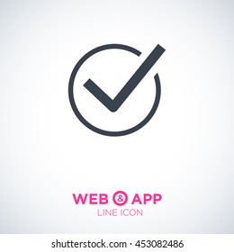 Check mark sign icon. 