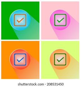 Check mark sign icon. Checkbox button