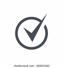 Check Mark Sign icon in flat style on white background vector illustration
