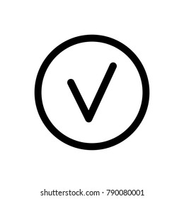 Check mark sign icon. Line vector icon for websites and mobile minimalistic flat design