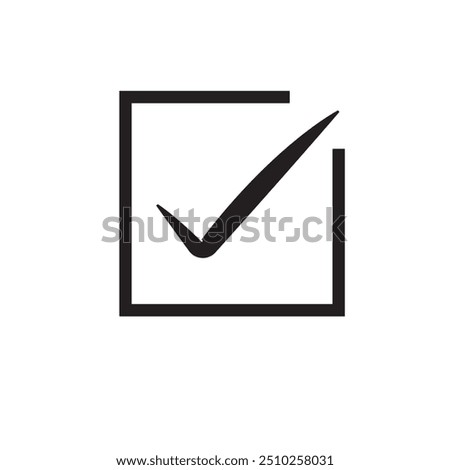 Check mark sign icon. Tic mark icon in white background.