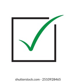 Check mark sign icon. Tick icon symbol vector in trendy flat design