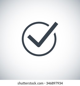 Check mark sign icon. Tick Okay Accept Valid icon button. Check confirm icon. Tick in circle sign. Ok Good Tick check list icon.