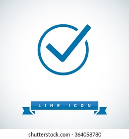 Check mark sign icon. Tick Okay Accept Valid icon button. Check confirm icon. Tick in circle sign. Ok Good Tick check list icon.