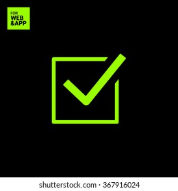 Check mark sign icon. Tick Okay Accept Valid icon button. Check confirm icon. Tick in circle sign. Ok Good Tick check list icon.