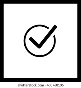 Check mark sign icon. Tick Okay Accept Valid icon button. Check confirm icon. Tick in circle sign. Ok Good Tick check list icon.
