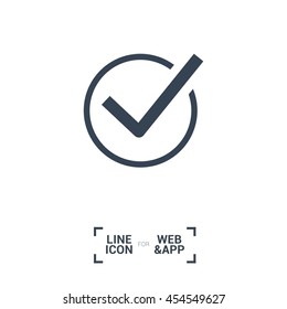 Check mark sign icon. Tick Okay Accept Valid icon button. Check confirm icon. Tick in circle sign. Ok Good Tick check list icon.
