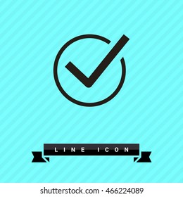 Check mark sign icon. Tick Okay Accept Valid icon button. Check confirm icon. Tick in circle sign. Ok Good Tick check list icon.