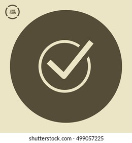 Check mark sign icon. Tick Okay Accept Valid icon button. Check confirm icon. Tick in circle sign. Ok Good Tick check list icon.