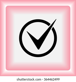 Check mark sign icon, vector illustration. Flat design style
