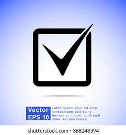 Check mark sign icon, vector illustration. Flat design style