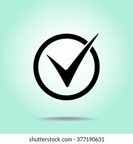 Check mark sign icon, vector illustration. Flat design style