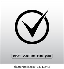 Check mark sign icon, vector illustration. Flat design style