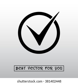 Check mark sign icon, vector illustration. Flat design style