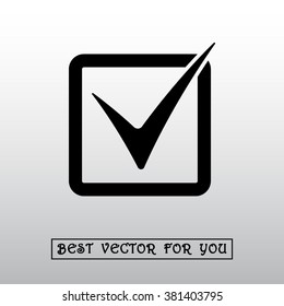 Check mark sign icon, vector illustration. Flat design style