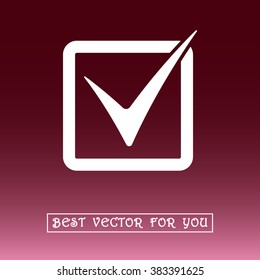 Check mark sign icon, vector illustration. Flat design style