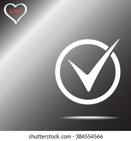 Check mark sign icon, vector illustration. Flat design style