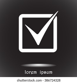 Check mark sign icon, vector illustration. Flat design style