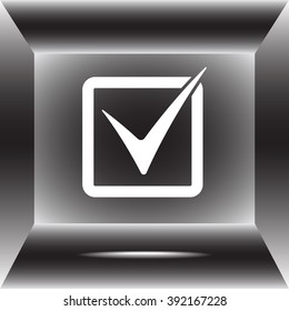 Check mark sign icon, vector illustration. Flat design style