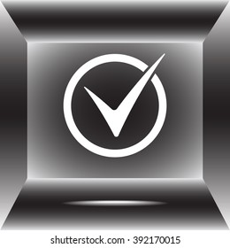 Check mark sign icon, vector illustration. Flat design style