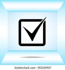 Check mark sign icon, vector illustration. Flat design style