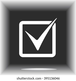 Check mark sign icon, vector illustration. Flat design style