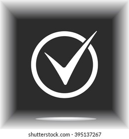Check mark sign icon, vector illustration. Flat design style