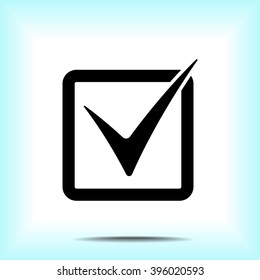 Check mark sign icon, vector illustration. Flat design style